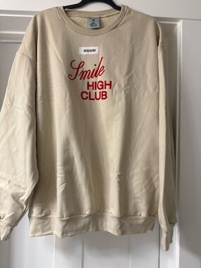 NWT Women’s LONELY GHOST SMILE HIGH CLUB Crewneck Sweatshirt Size 2X Unisex